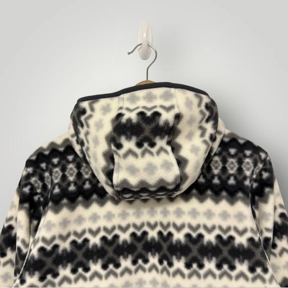 Patagonia Synchilla Snap T Hooded Fleece Jacket Women's L Geometric Print White - Picture 5 of 12